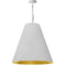 Dainolite 1 Light Large Anaya Pendant Matte White with White and Gold Shade ANA-L-MW-692