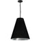 Dainolite 1 Light Medium Anaya Pendant Matte Black with Black and Silver Shade ANA-M-MB-697