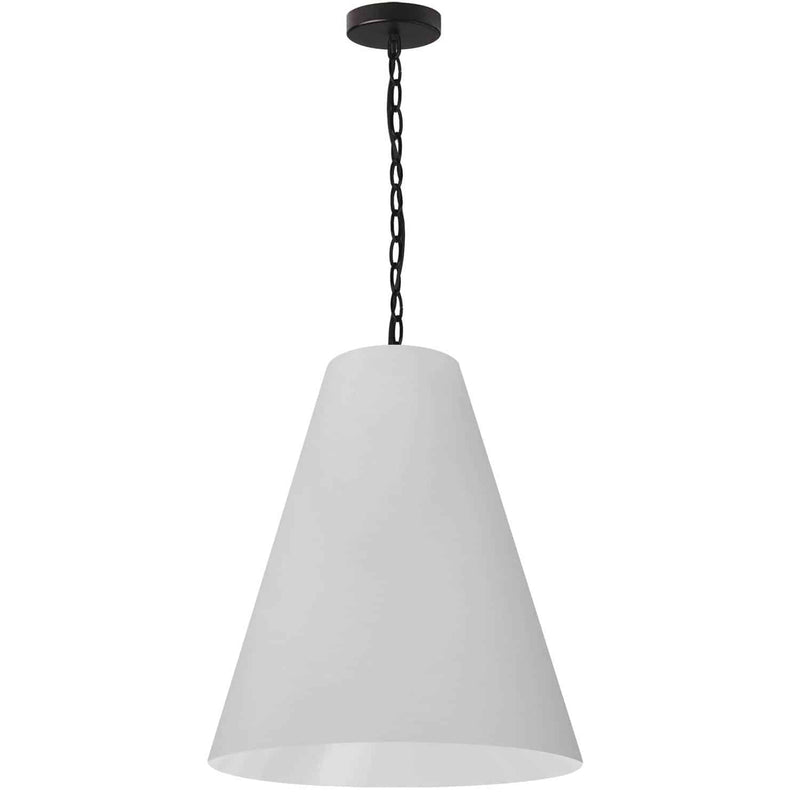 Dainolite 1 Light Medium Anaya Pendant Matte Black with White Shade ANA-M-MB-790