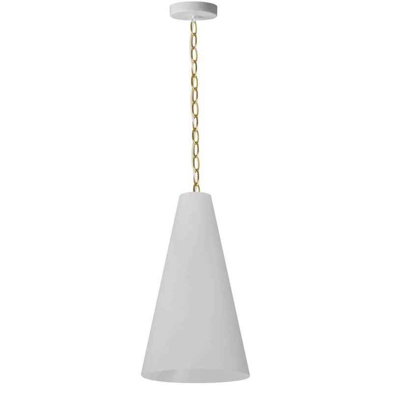 Dainolite 1 Light Small Anaya Pendant Aged Brass with White Shade ANA-S-AGB-790