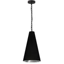 Dainolite 1 Light Small Anaya Pendant Matte Black with Black and Silver Shade ANA-S-MB-697