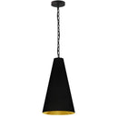 Dainolite 1 Light Small Anaya Pendant Matte Black with Black and Gold Shade ANA-S-MB-698