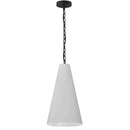 Dainolite 1 Light Small Anaya Pendant Matte Black with White Shade ANA-S-MB-790