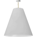 Dainolite 1 Light Extra Large Anaya Pendant Aged Brass with White Shade ANA-XL-AGB-790