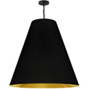 Dainolite 1 Light Extra Large Anaya Pendant Matte Black with Black and Gold Shade ANA-XL-MB-698