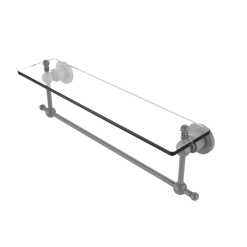 Allied Brass Astor Place 22 Inch Glass Vanity Shelf with Integrated Towel Bar AP-1TB-22-GYM