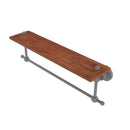 Allied Brass Astor Place Collection 22 Inch Solid IPE Ironwood Shelf with Integrated Towel Bar AP-1TB-22-IRW-GYM