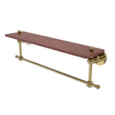 Allied Brass Astor Place Collection 22 Inch Solid IPE Ironwood Shelf with Integrated Towel Bar AP-1TB-22-IRW-UNL