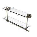 Allied Brass Astor Place Collection 22 Inch Two Tiered Glass Shelf with Integrated Towel Bar AP-2TB-22-ABR