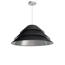 Dainolite 1 Light Aranza Pendant Black/Silver Shade Polished Ch ARA-1P-PC-697