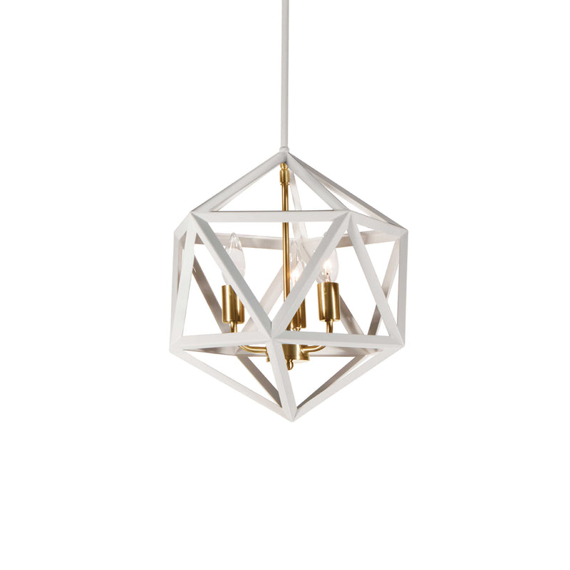 Dainolite 3 Light Chandelier Wh/Vb ARC-143C-WH-VB