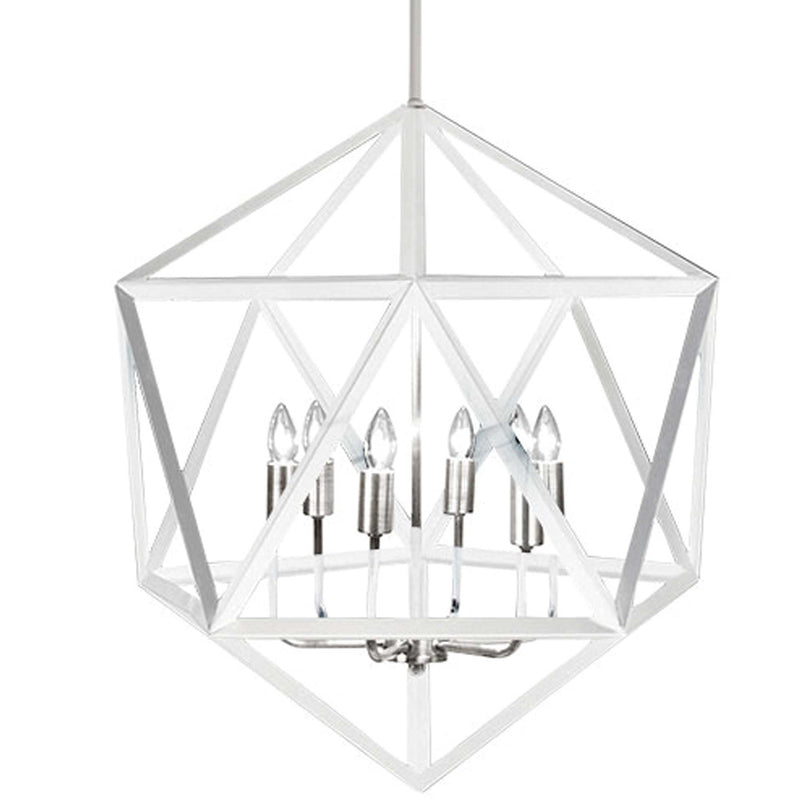 Dainolite 6 Light Chandeliermatte Wht/Sc ARC-226C-WH-SC