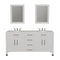 Cambridge Plumbing 72" White Solid Wood and Porcelain Double Vanity