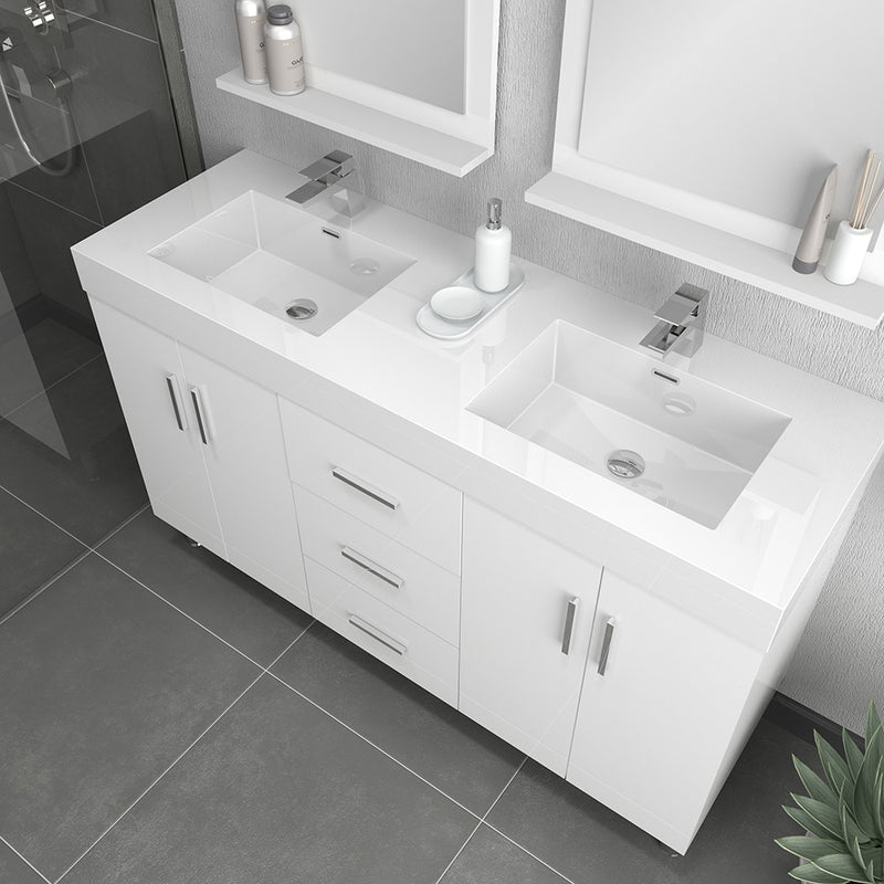 Alya Bath Ripley 56" White Double Vanity with Sink AT-8043-W-D