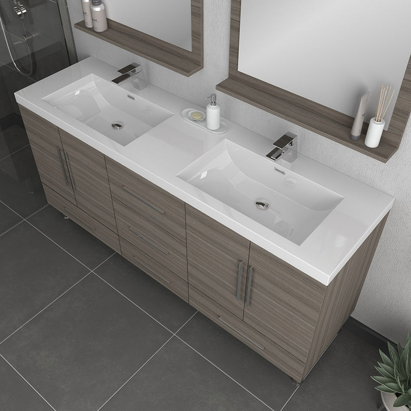 Alya Bath Ripley 67" Gray Double Vanity with Sink AT-8063-G