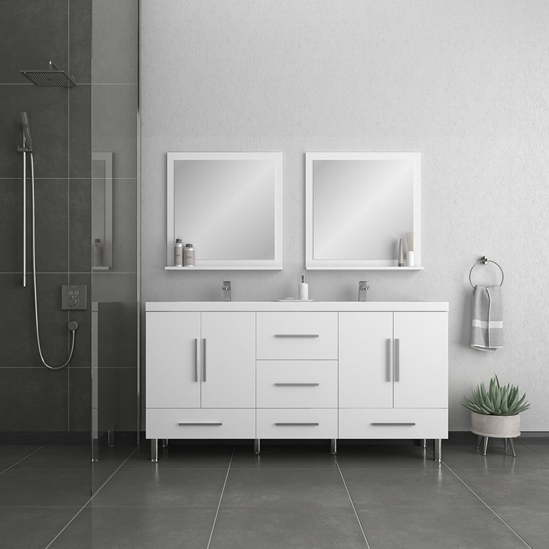 Alya Bath Ripley 67" White Double Vanity with Sink AT-8063-W