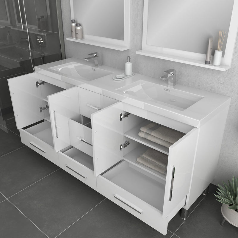 Alya Bath Ripley 67" White Double Vanity with Sink AT-8063-W