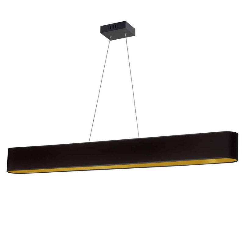 Dainolite 30W Horizontal Pendant Matte Black with Black and Gold Shade AUB-R5030HP-MB-698