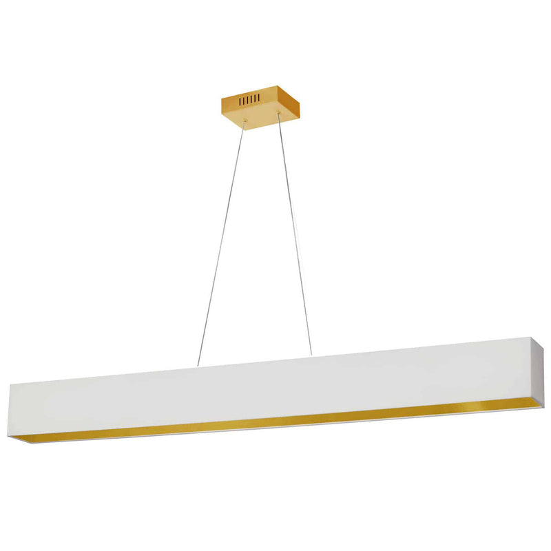 Dainolite 30W Horizontal Pendant Aged Brass with White and Gold Shade AUB-S5130HP-AGB-692