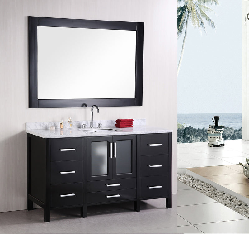 Design Element Stanton 60" Single Sink Vanity Set in Espresso