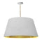 Dainolite 1 Light Brynn Large Pendant Wht/Gld Shade Agb BRY-L-AGB-692