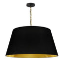 Dainolite 1 Light Brynn Large Pendant Blk/Gld Shade Agb BRY-L-AGB-698