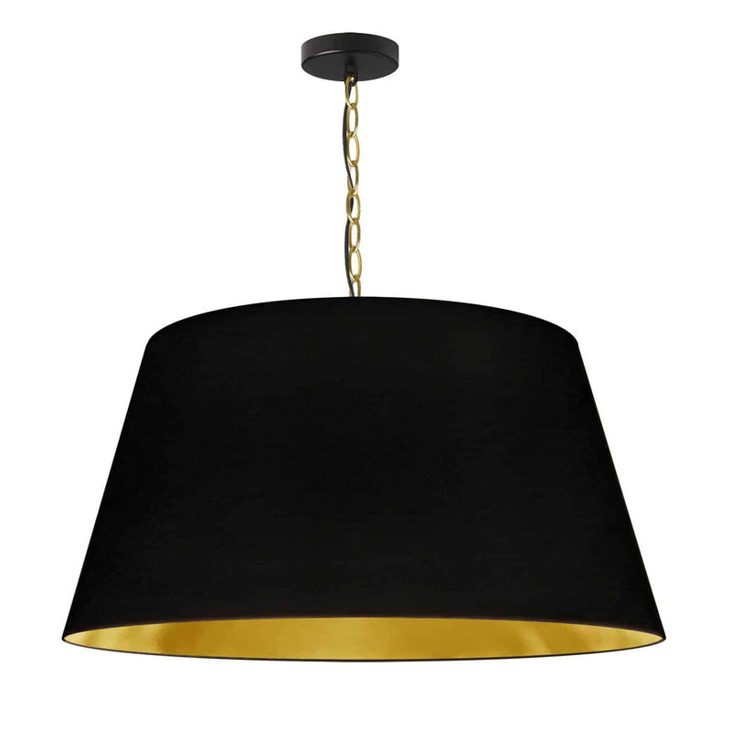 Dainolite 1 Light Brynn Large Pendant Blk/Gld Shade Agb BRY-L-AGB-698