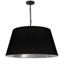 Dainolite 1 Light Brynn Large Pendant Blk/Sv Shade Black BRY-L-BK-697