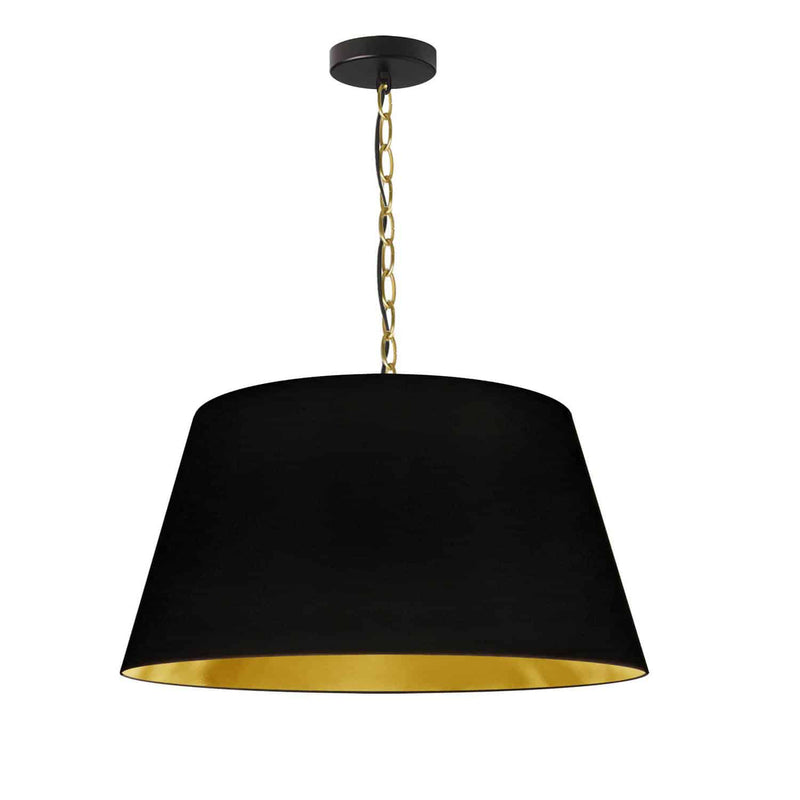 Dainolite 1 Light Brynn Medium Pendant Blk/Gld Shade Agb BRY-M-AGB-698