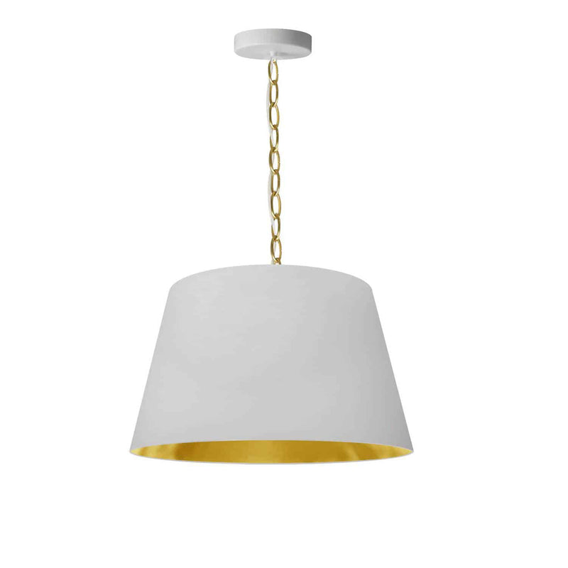 Dainolite 1 Light Brynn Small Pendant Wht/Gld Shade Agb BRY-S-AGB-692