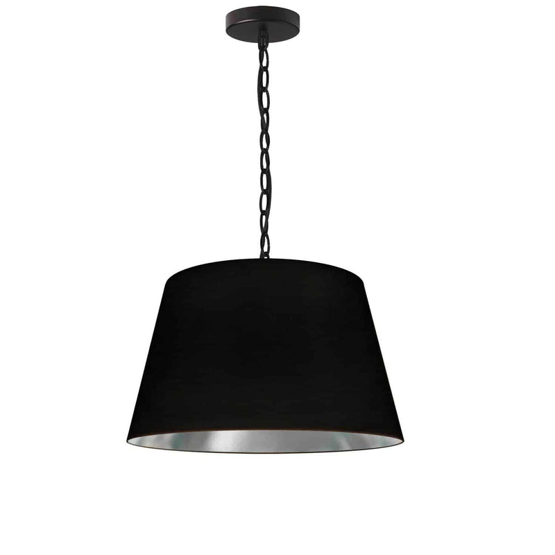 Dainolite 1 Light Brynn Small Pendant Blk/Sv Shade Black BRY-S-BK-697