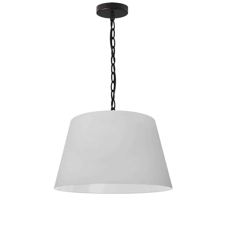 Dainolite 1 Light Brynn Small Pendant Jtone Wht Shade Black BRY-S-BK-790