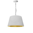 Dainolite 1 Light Brynn Small Pendant Wht/Gld Shade White BRY-S-WH-692