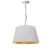 Dainolite 1 Light Brynn Small Pendant Wht/Gld Shade White BRY-S-WH-692