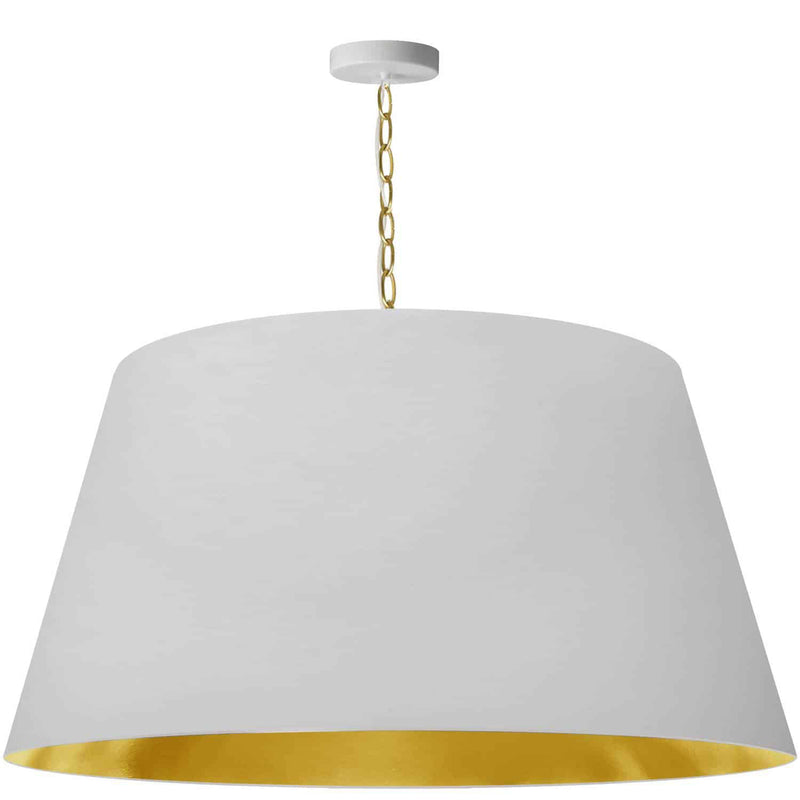 Dainolite 1 Light Brynn X Large Pendant Wht/Gld Shade Agb BRY-XL-AGB-692