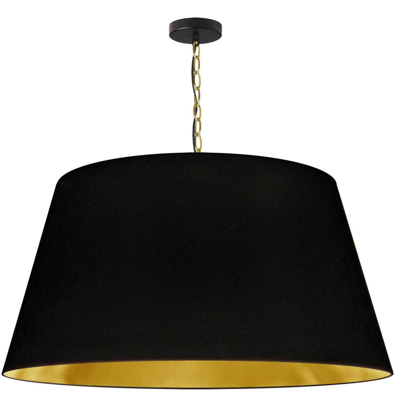 Dainolite 1 Light Brynn X Large Pendant Blk/Gld Shade Agb BRY-XL-AGB-698