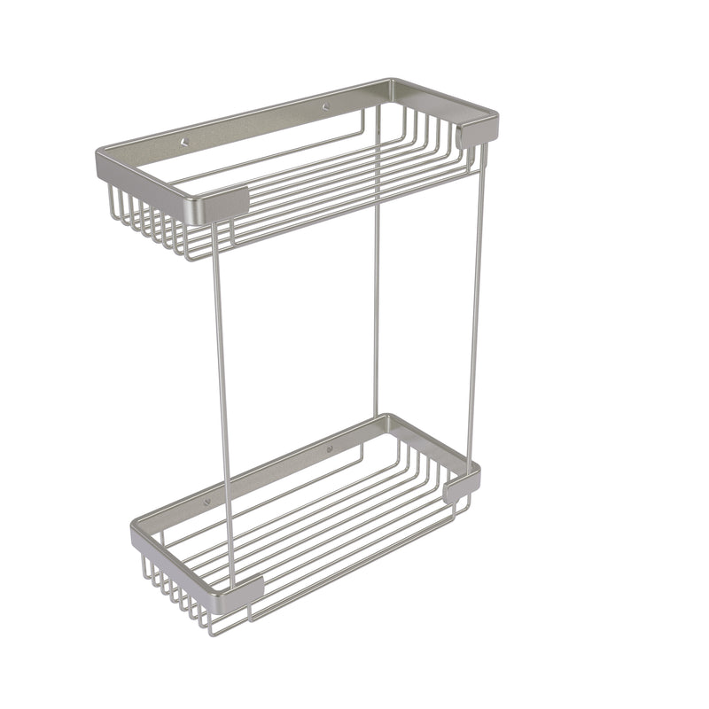 Allied Brass Double Tier Rectangular Toiletry Shower Basket BSK-60DR-SN