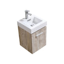 KubeBath Bliss 16" Nature Wood Wall Mount Modern Bathroom Vanity BSL16-NW