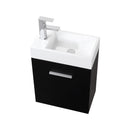 KubeBath Bliss 18" Black Wall Mount Modern Bathroom Vanity BSL18-BK