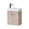 KubeBath Bliss 18" Nature Wood Wall Mount Modern Bathroom Vanity BSL18-NW