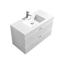 KubeBath Bliss 40" High Gloss White Wall Mount Modern Bathroom Vanity BSL40-GW