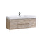 KubeBath Bliss 60" Single Sink Nature Wood Wall Mount Modern Bathroom Vanity BSL60S-NW