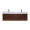 KubeBath Bliss 72" Double Sink Walnut Wall Mount Modern Bathroom Vanity BSL72D-WNT