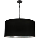 Dainolite 1 Light Large Braxton Pendant Black with Black and Silver Shade BXN-L-BK-697