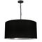 Dainolite 1 Light Large Braxton Pendant Black with Black and Silver Shade BXN-L-BK-697