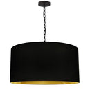 Dainolite 1 Light Large Braxton Pendant Black with Black and Gold Shade BXN-L-BK-698