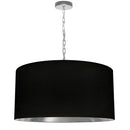 Dainolite 1 Light Large Braxton Pendant Polished Chrome with Black and Silver Shade BXN-L-PC-697