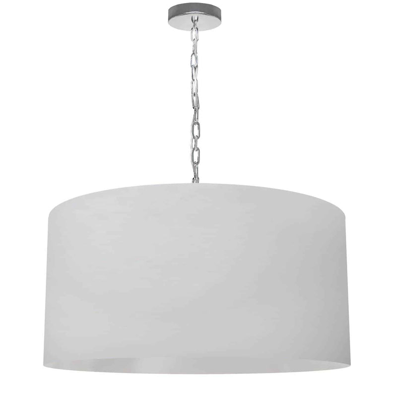 Dainolite 1 Light Large Braxton Pendant Polished Chrome with White Shade BXN-L-PC-790