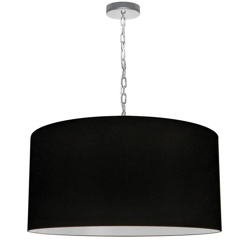 Dainolite 1 Light Large Braxton Pendant Polished Chrome with Black Shade BXN-L-PC-797