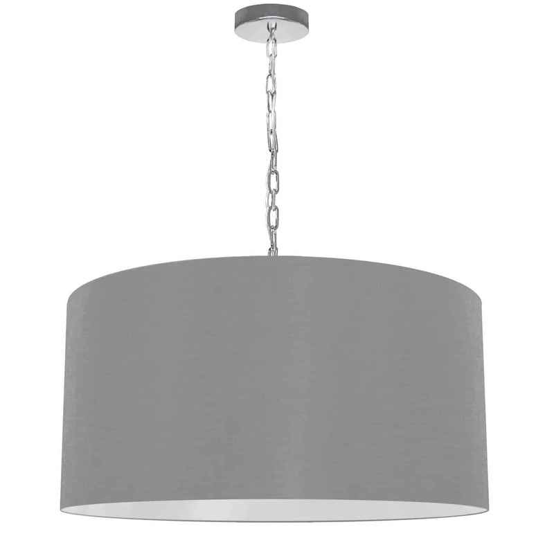 Dainolite 1 Light Large Braxton Pendant Polished Chrome with Gray Shade BXN-L-PC-835